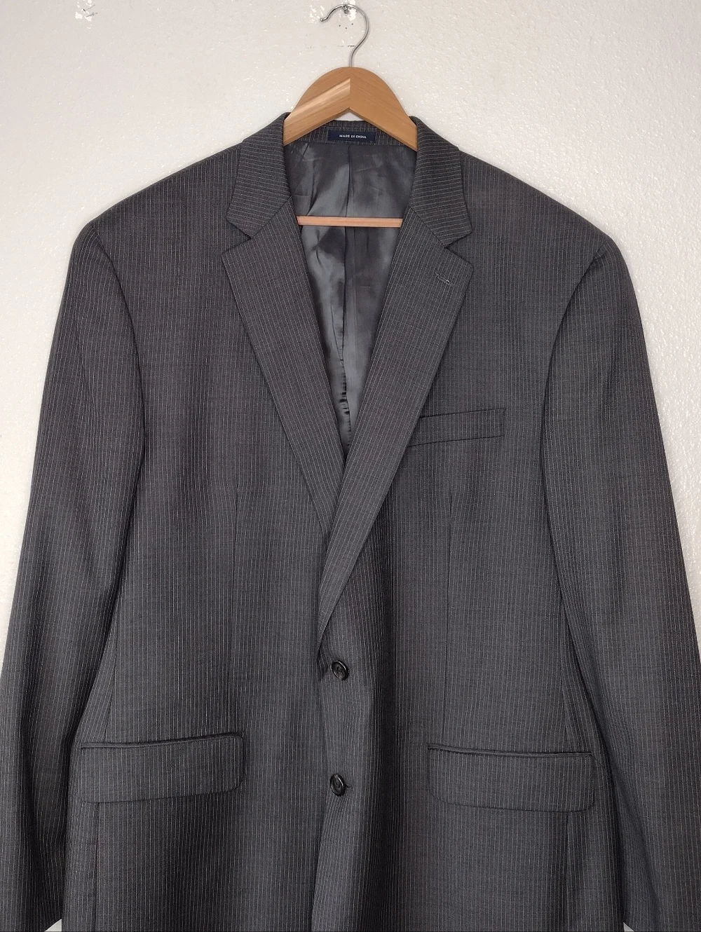 Ralph Lauren Gray Pinstripe Business Office Sport Coats Blazer Sz 40L